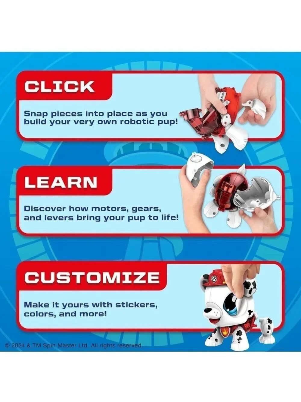 Nickelodeon Paw Patrol Marshall Build-a-Bot Robotic Pet Steam Toys Kids 3-10Y